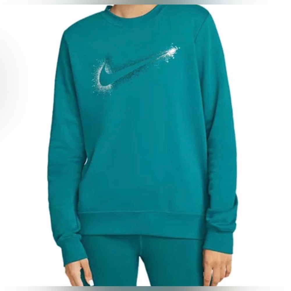 NWT-NIke Swoosh Stardust Graphic 
Crewneck Sweatshirt -Bright Spruce-Size XL